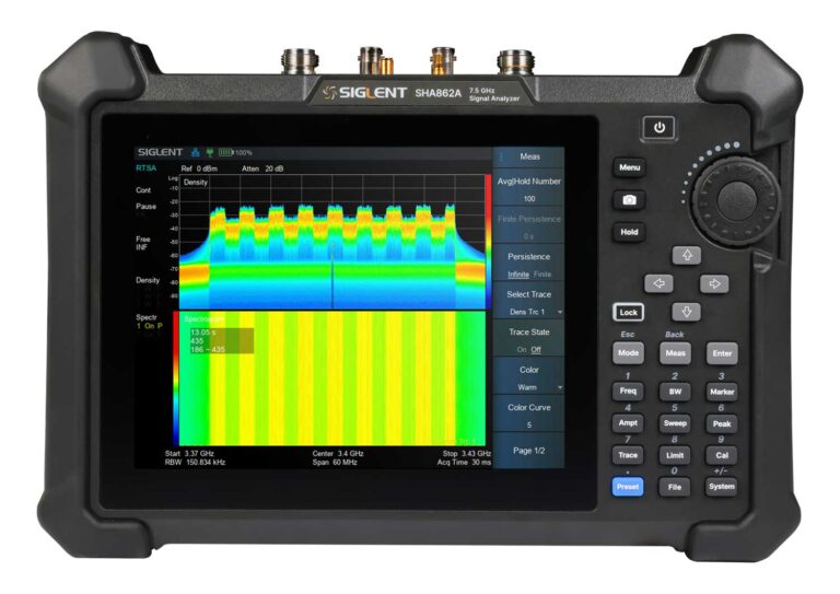 Siglent SHA862A Handheld Spectrum/Cable and Antenna Analyser, 9 kHz – 7.5 GHz
