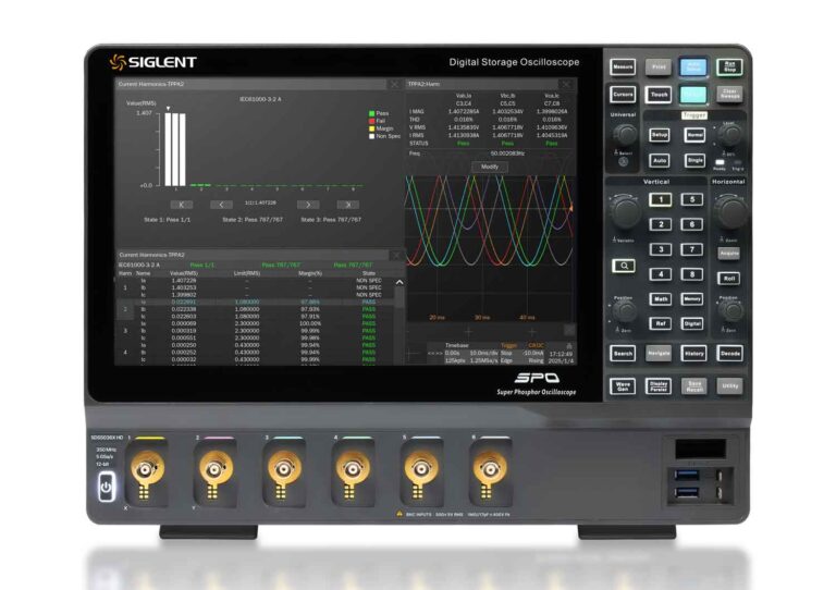 Siglent SDS5036X HD 6Ch, 5 GSa/s, 350MHz, 12 Bit, high resolution oscilloscope