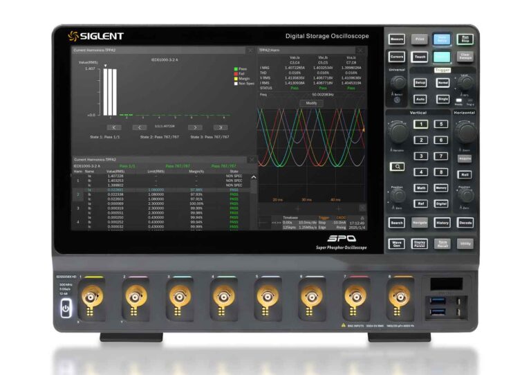 Siglent SDS5038X HD 8Ch, 5 GSa/s, 350MHz, 12 Bit, high resolution oscilloscope