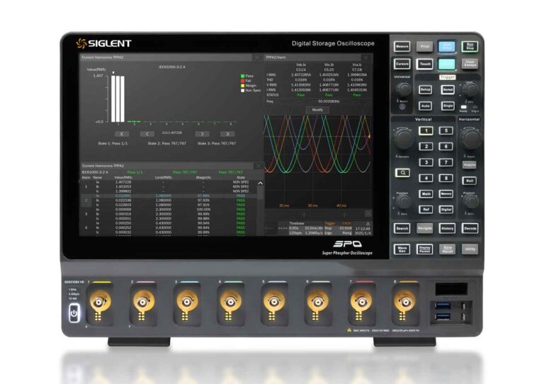 Siglent SDS5108X HD 8Ch, 5 GSa/s, 1 GHz, 12 Bit, high resolution oscilloscope
