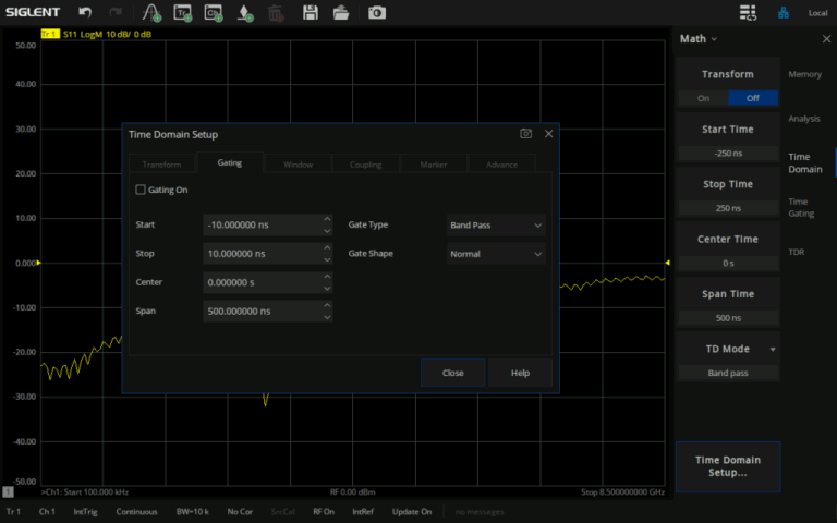 Siglent SNA6000-TDA Time Domain Analysis Software