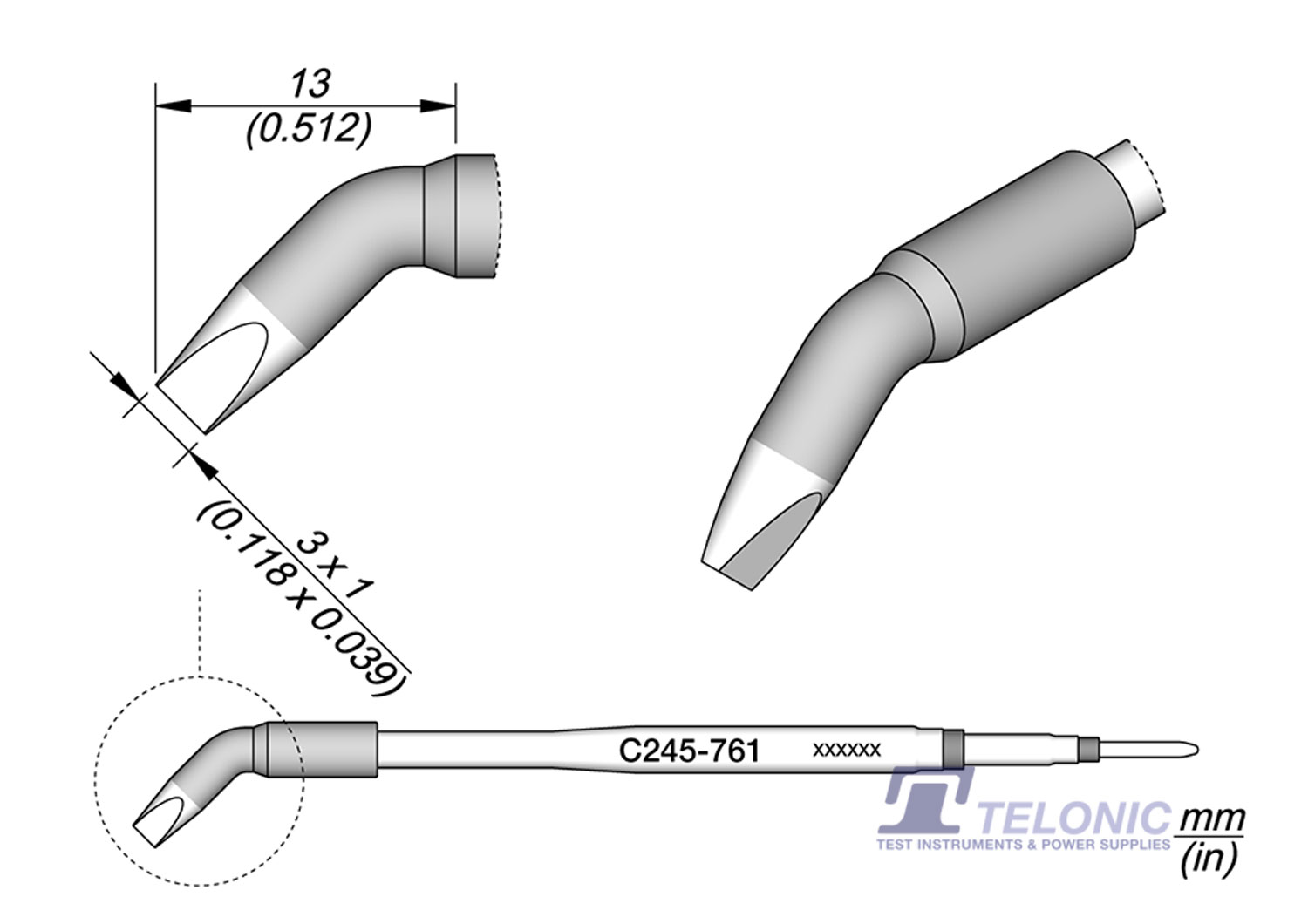 JBC C245761 Chisel Bent Cartridge