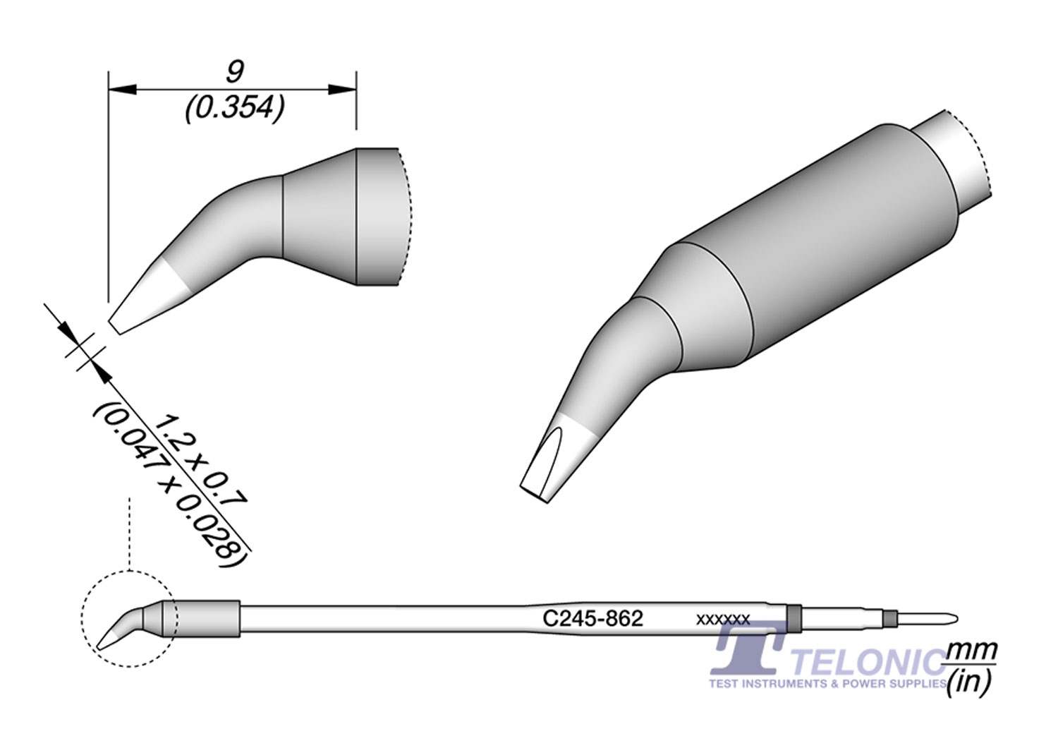 JBC C245862 Chisel Bent Cartridge