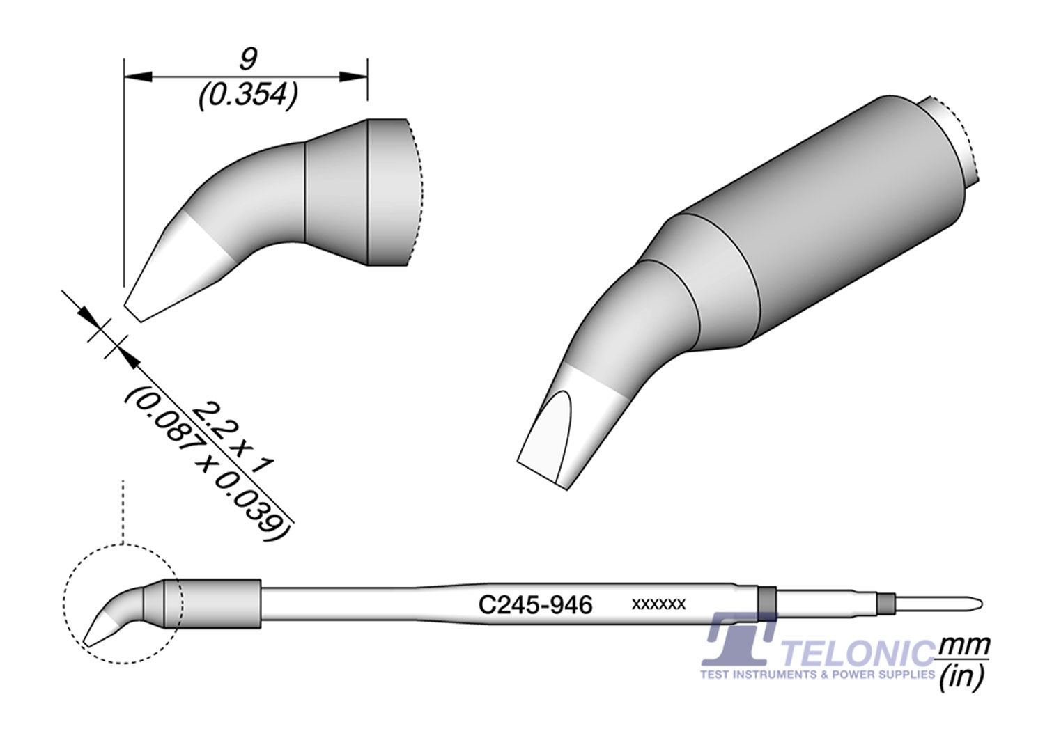 JBC C245946 Chisel Bent Cartridge