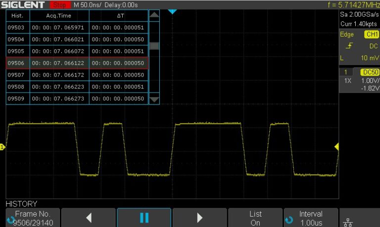 History Waveforms (History) Mode and Segmented Acquisition (Sequence)