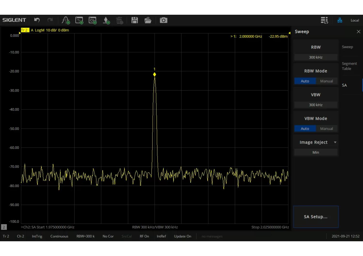 Siglent SNA5000-SA Spectrum Analyser Software Option