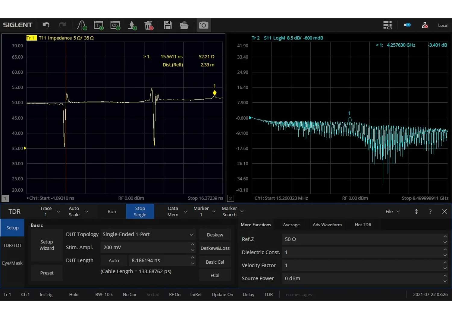 Siglent SNA5000-TDR Enhanced Time-Domain Analysis Software