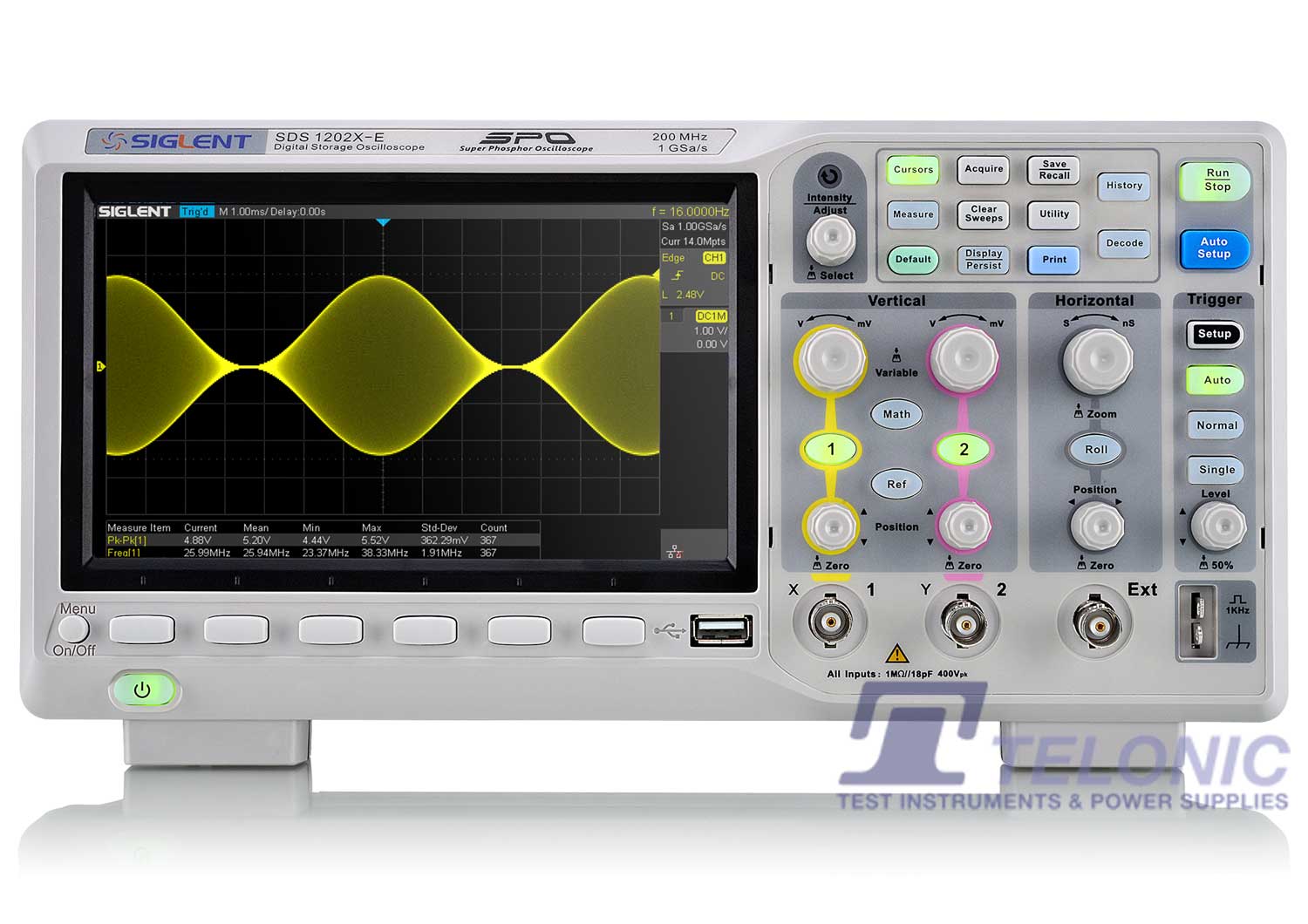 Siglent SDS1202X E Oscilloscope Front