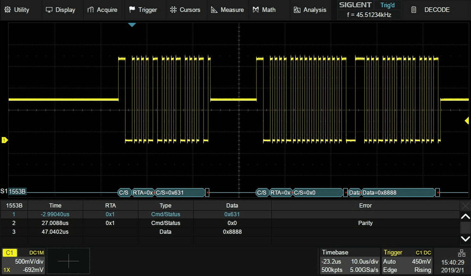 Siglent MIL-STD-1553B Trigger & Decode Licence for SDS5000X Series