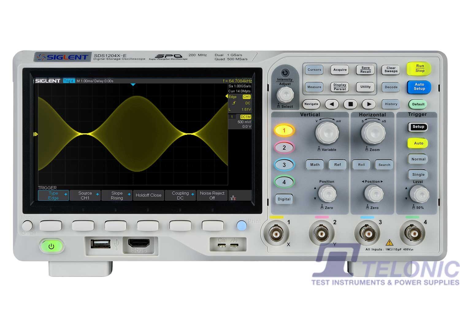 Image of Siglent sds1000x e oscilloscope front