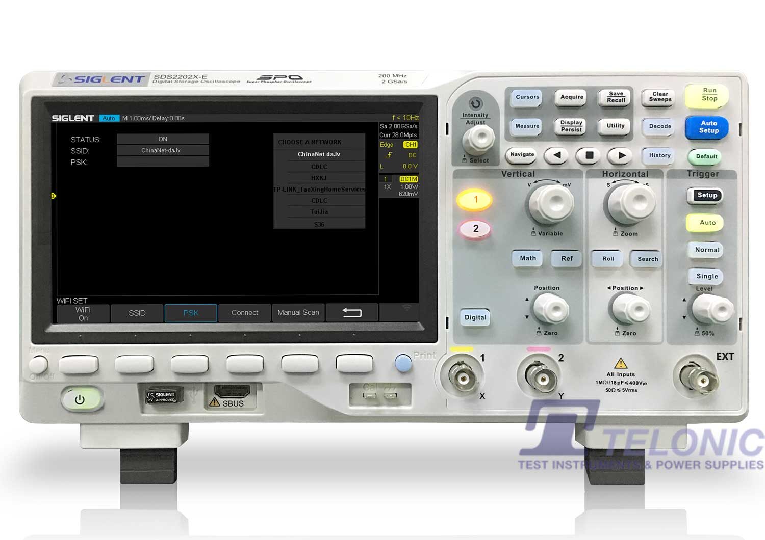 Image of Siglent sds2202x e oscilloscope front