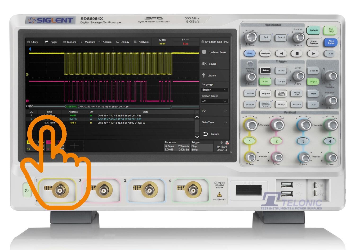 Image of Siglent sds5000x touch telonic