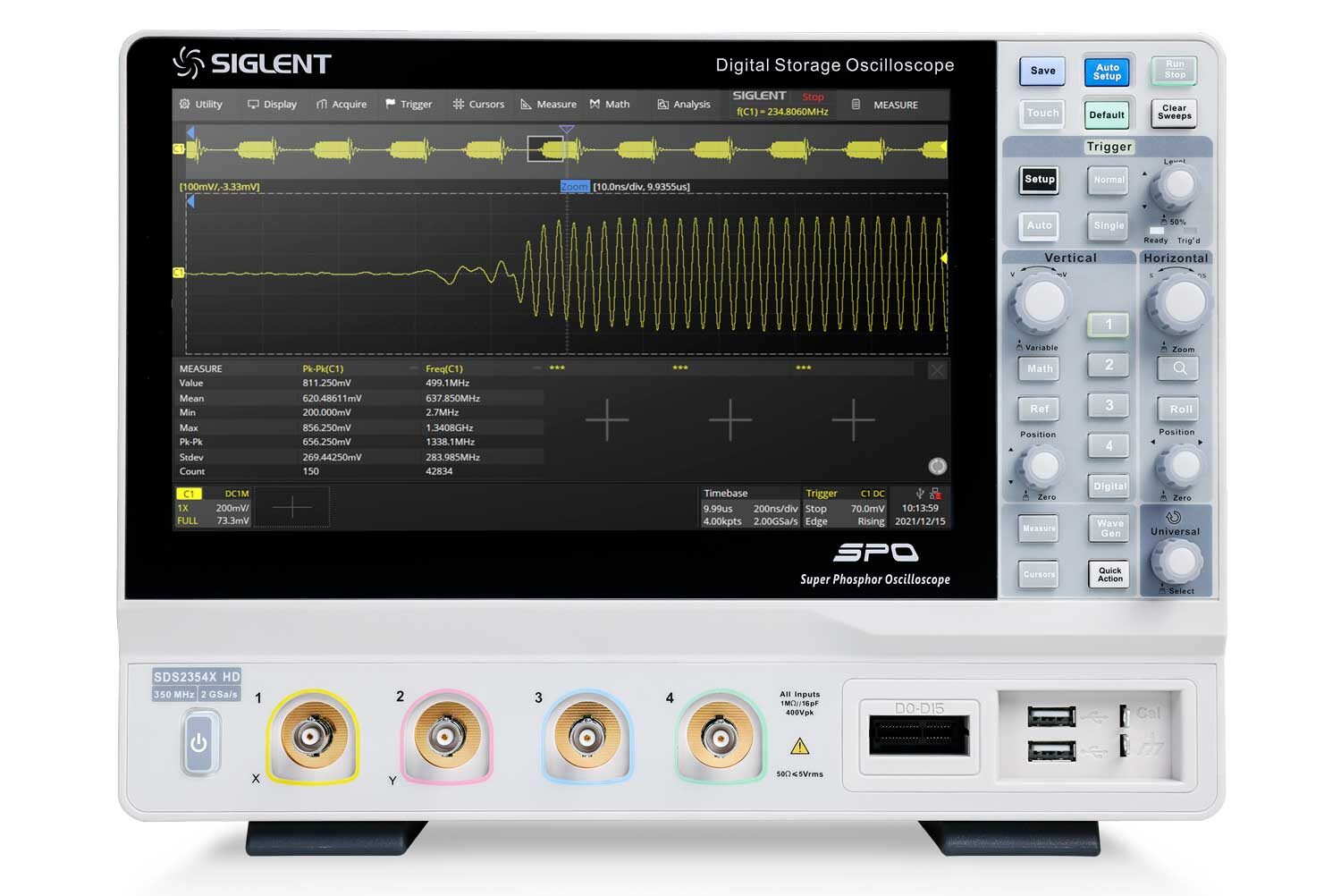 Siglent SDS2000HD-BW1T2 Upgrade bandwidth (from 100 MHz to 200 MHz)