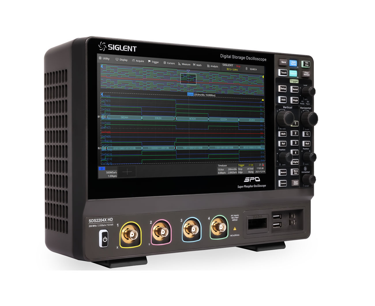 Image of Siglent sds2204x hd oscilloscope left