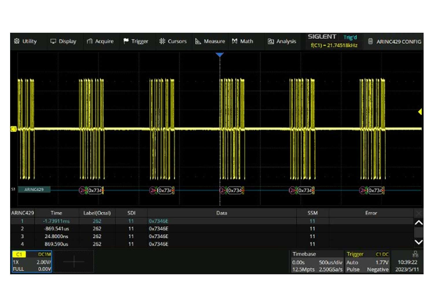Siglent SDS7000APro-ARINC Software Licence