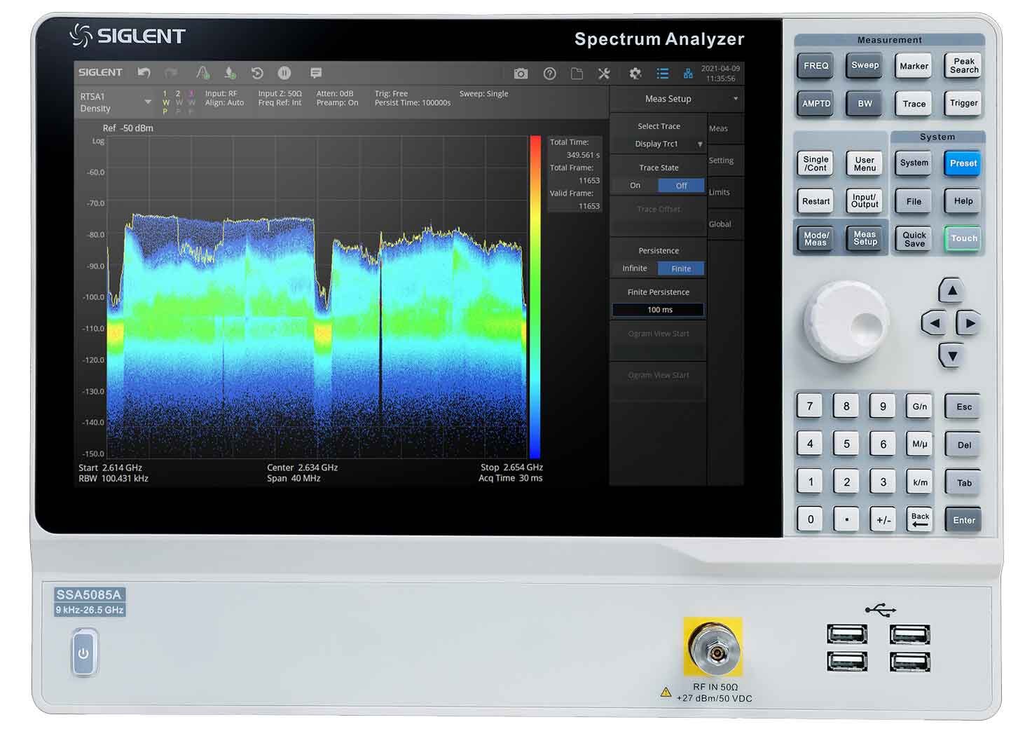 Image of Ssa5083a 13.6 ghz siglent spectrum analysers telonic uk